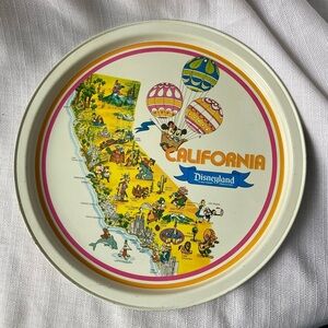 Vintage Circa 1960's Disneyland California Souvenir Tin Tray!